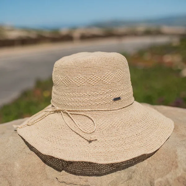 Sun 'N' Sand - Niobe Premium Crochet Paper Wide-Brim Cloche Hat