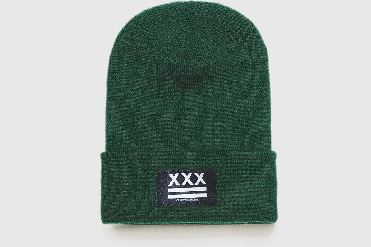 SXE Flag Beanie in Forest Green