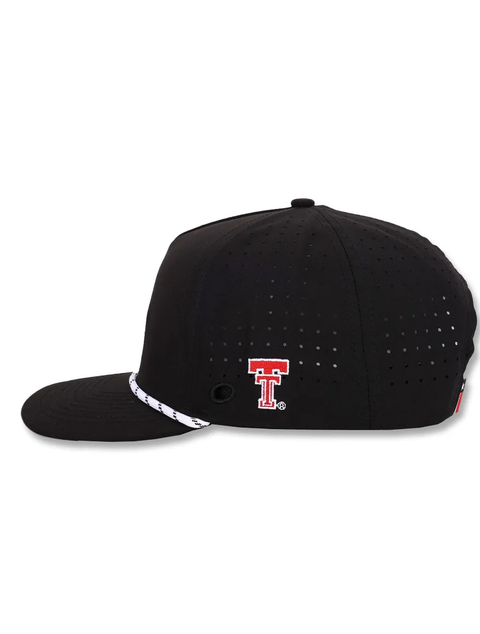 Texas Tech Dark Horse "Raider Red Golf" Black Sport Snapback Cap