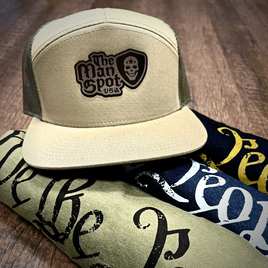 The Man Spot Leather Patch Flat Bill Snapback (Limited)