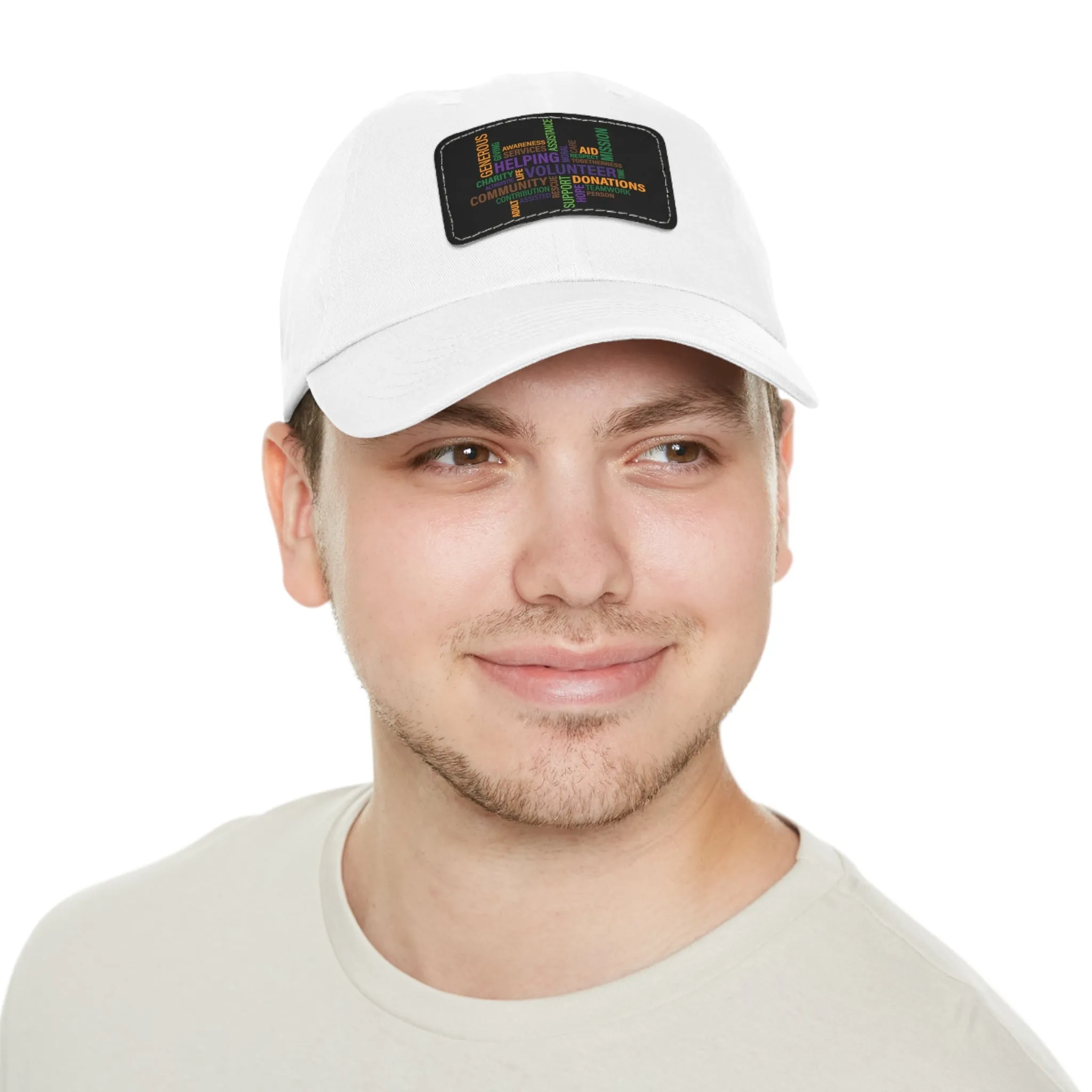 Twill Hat with Leather Patch (Rectangle) - Fundraiser Options