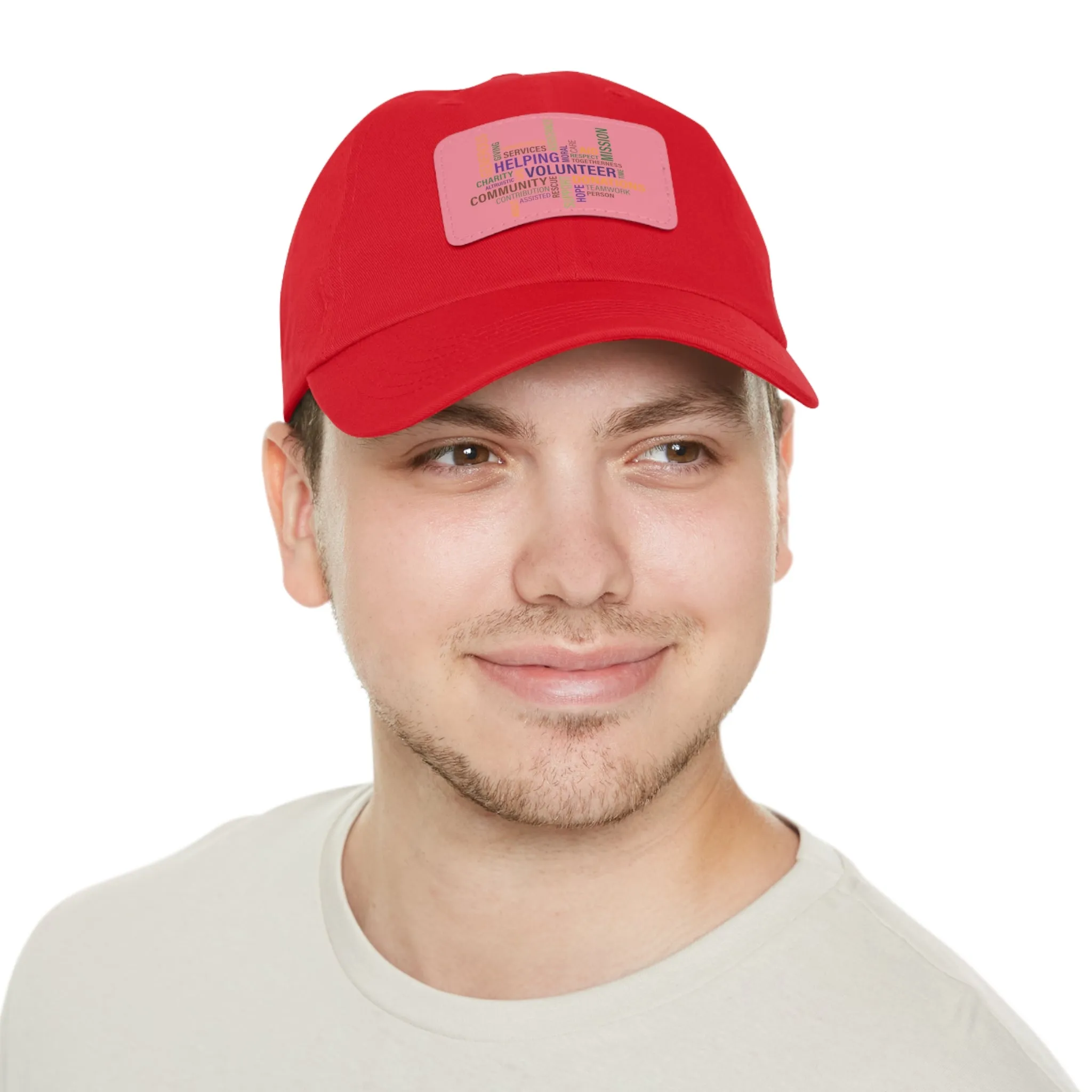 Twill Hat with Leather Patch (Rectangle) - Fundraiser Options