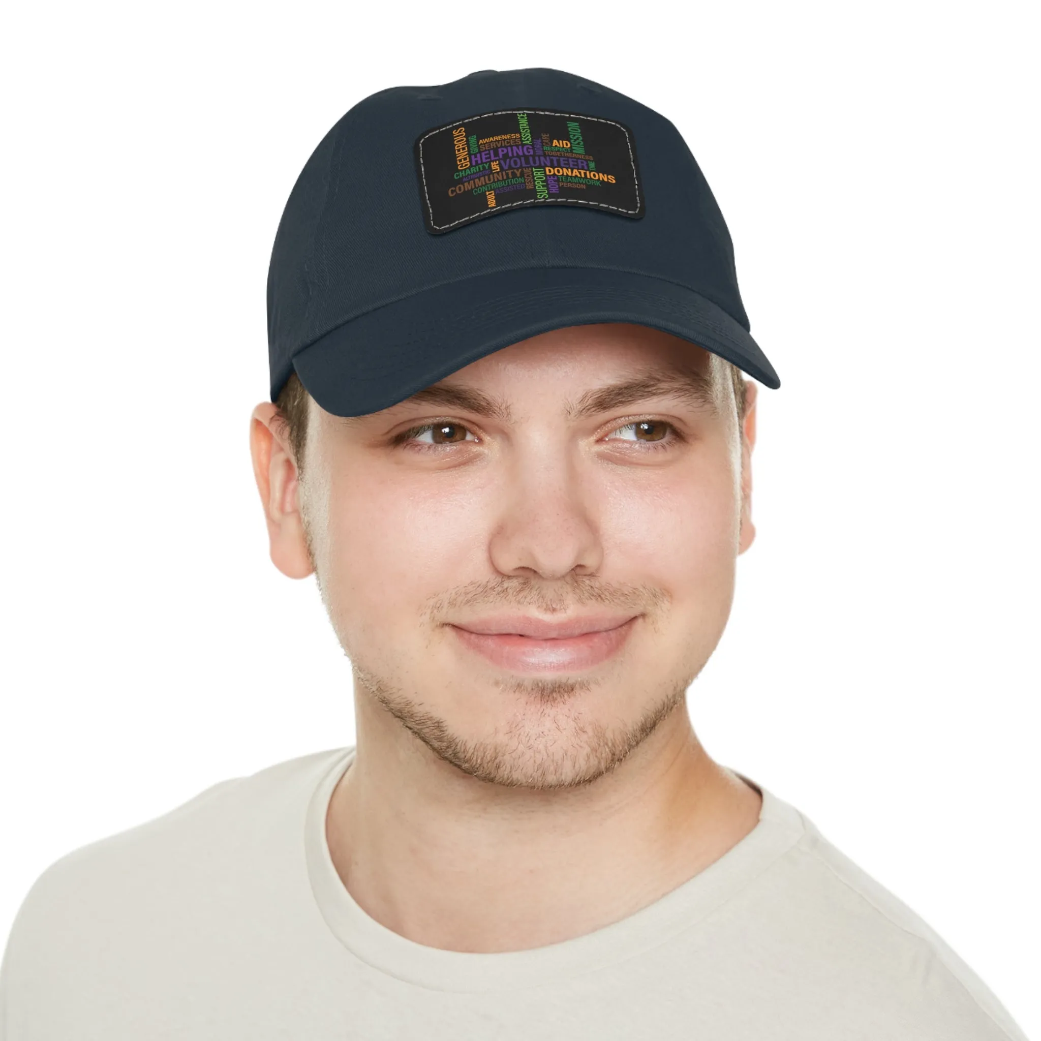 Twill Hat with Leather Patch (Rectangle) - Fundraiser Options