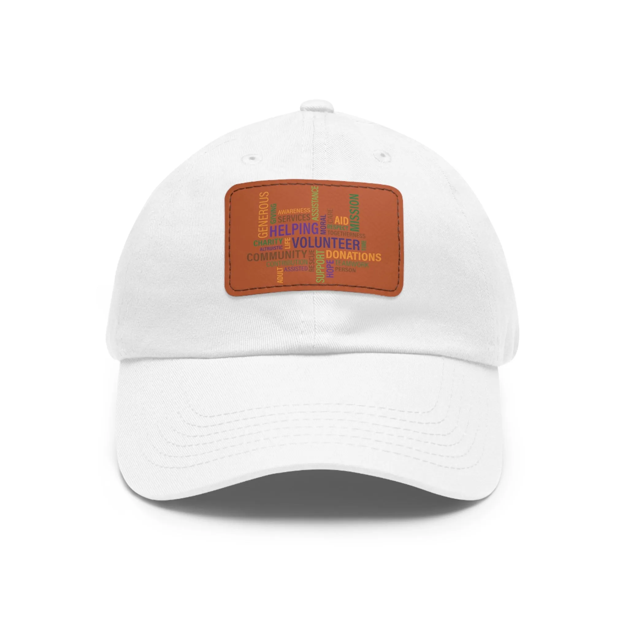 Twill Hat with Leather Patch (Rectangle) - Fundraiser Options