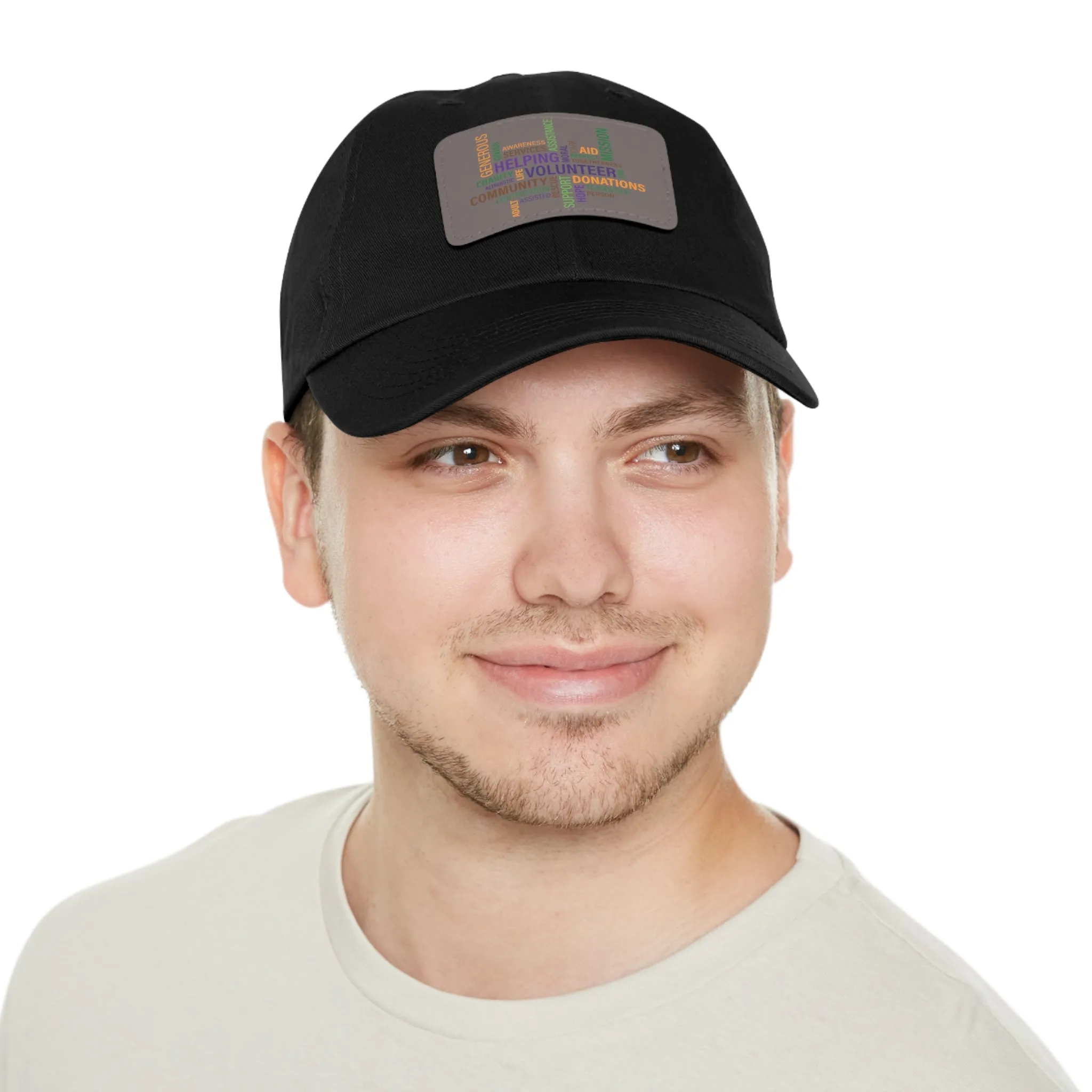 Twill Hat with Leather Patch (Rectangle) - Fundraiser Options