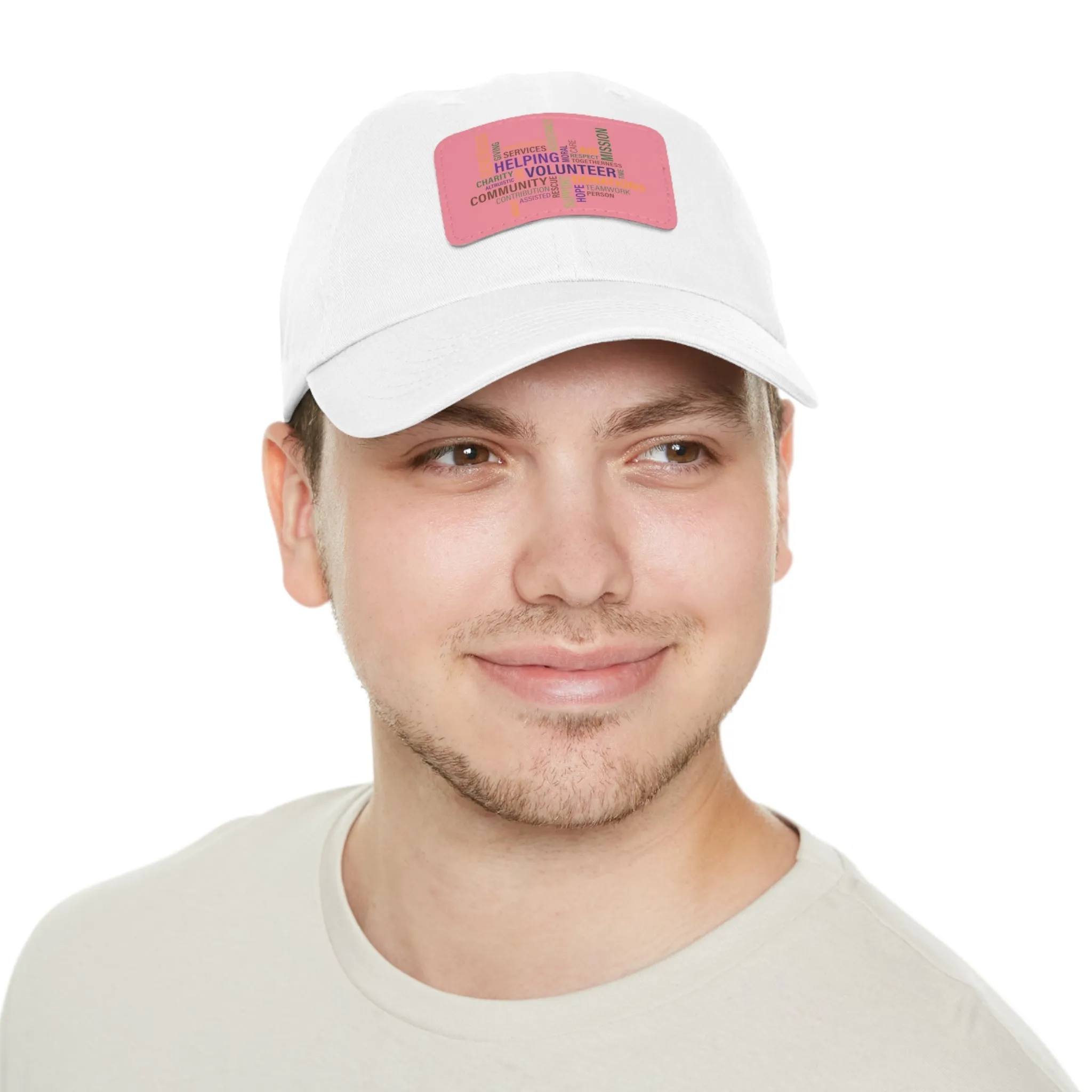 Twill Hat with Leather Patch (Rectangle) - Fundraiser Options