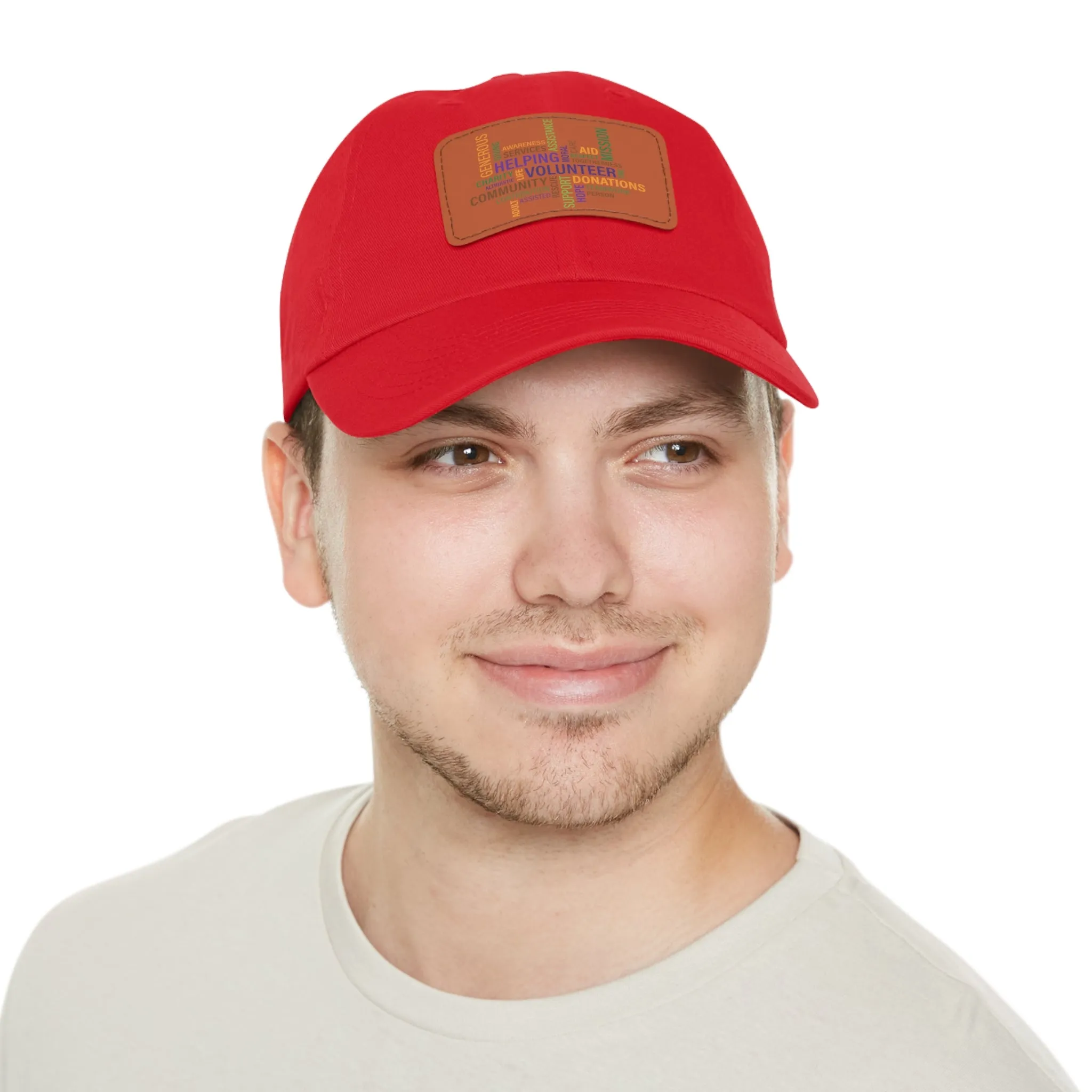 Twill Hat with Leather Patch (Rectangle) - Fundraiser Options