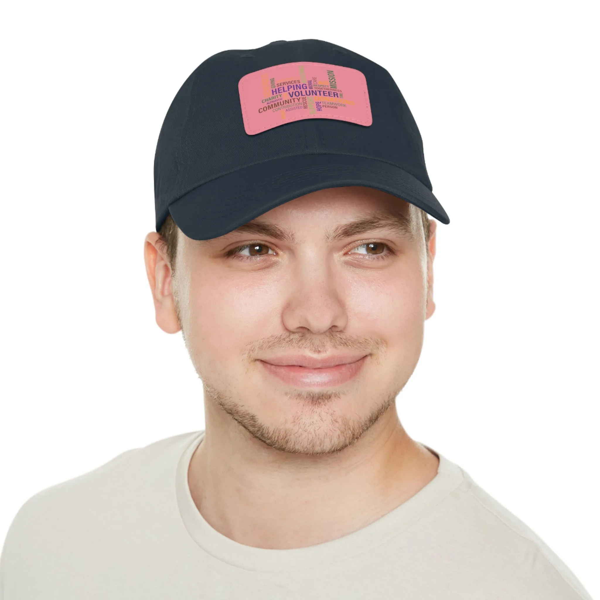 Twill Hat with Leather Patch (Rectangle) - Fundraiser Options