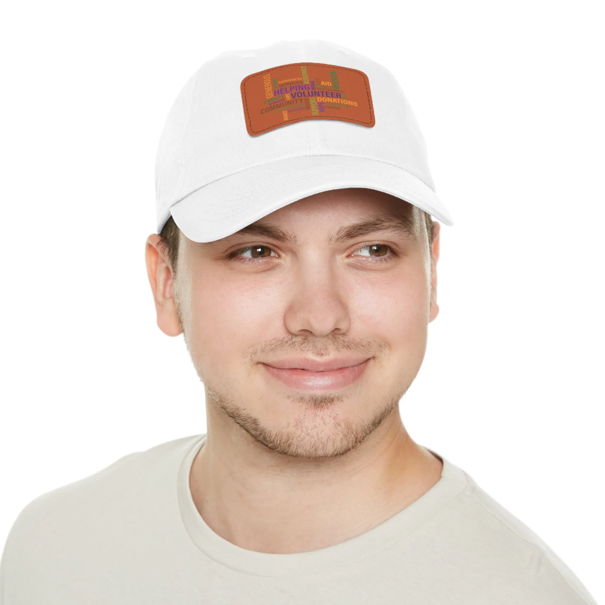 Twill Hat with Leather Patch (Rectangle) - Fundraiser Options