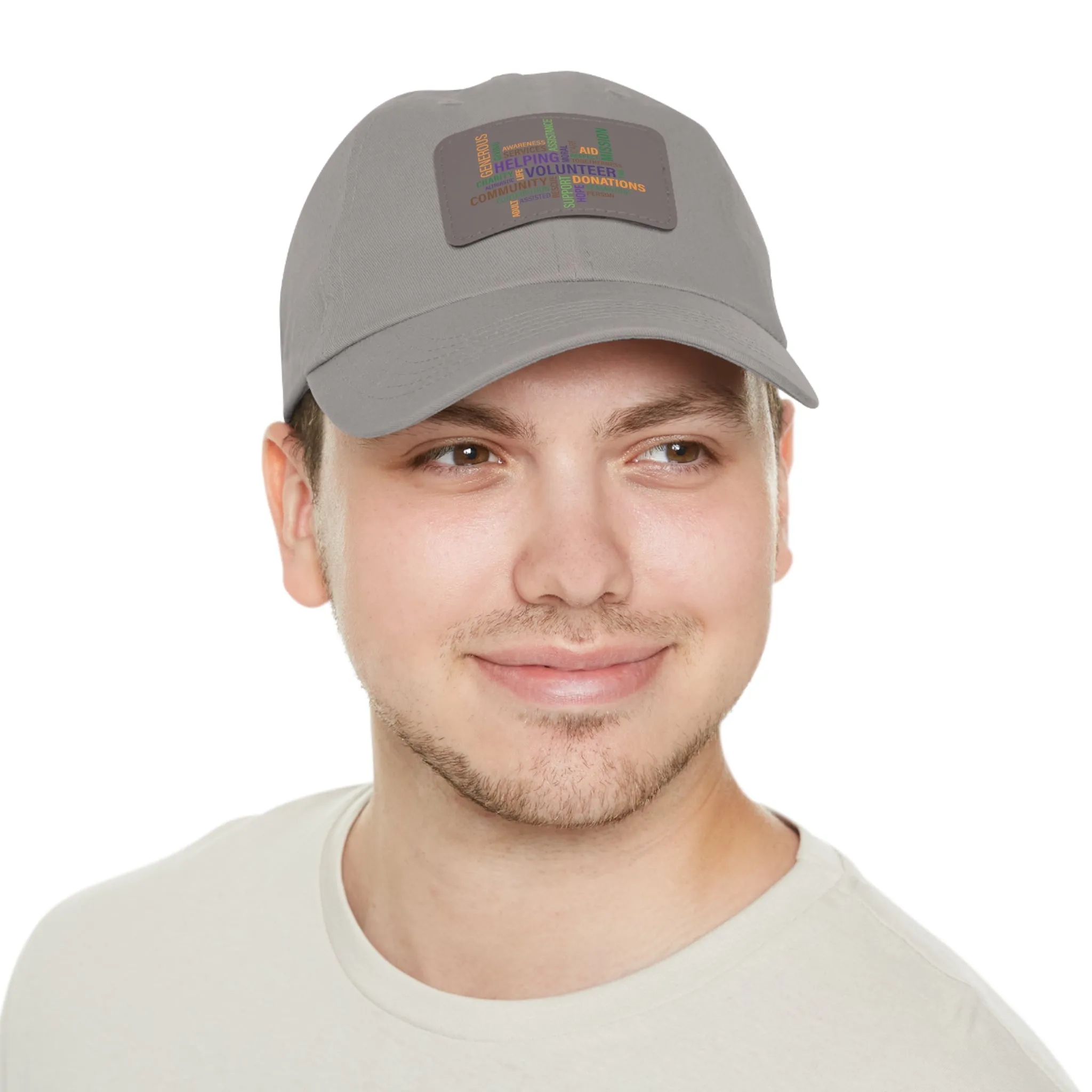 Twill Hat with Leather Patch (Rectangle) - Fundraiser Options