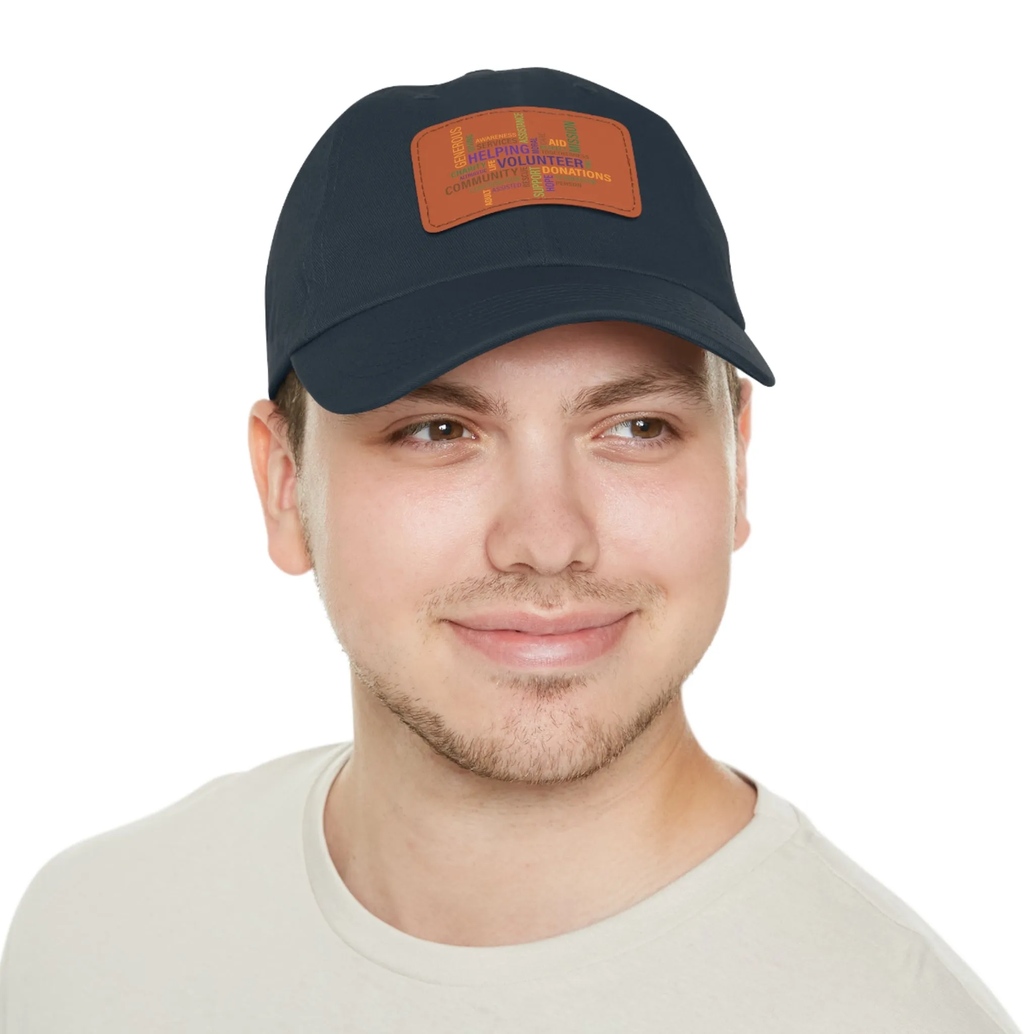 Twill Hat with Leather Patch (Rectangle) - Fundraiser Options