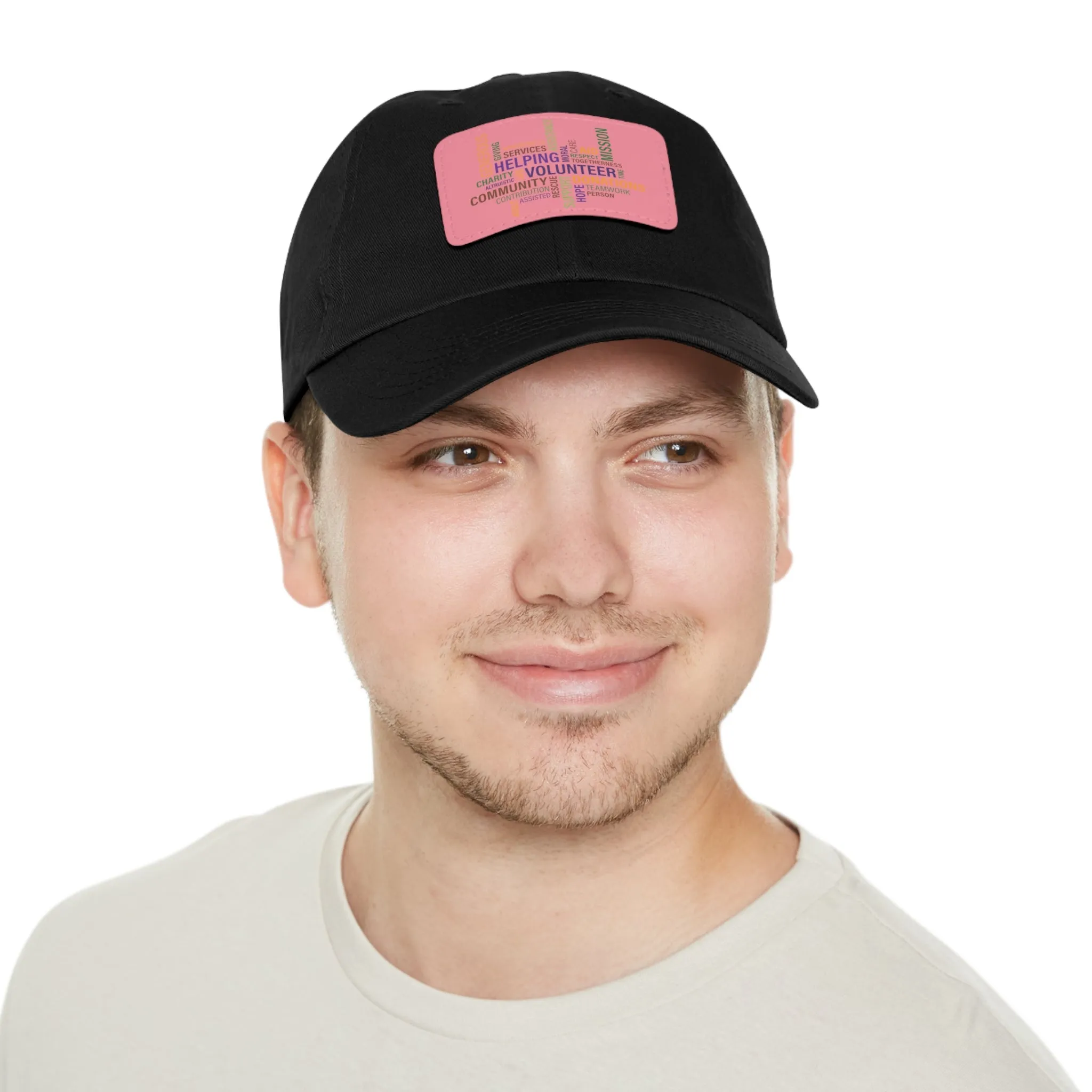 Twill Hat with Leather Patch (Rectangle) - Fundraiser Options