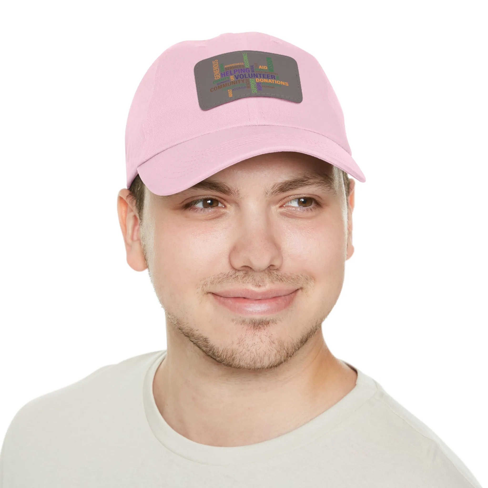 Twill Hat with Leather Patch (Rectangle) - Fundraiser Options