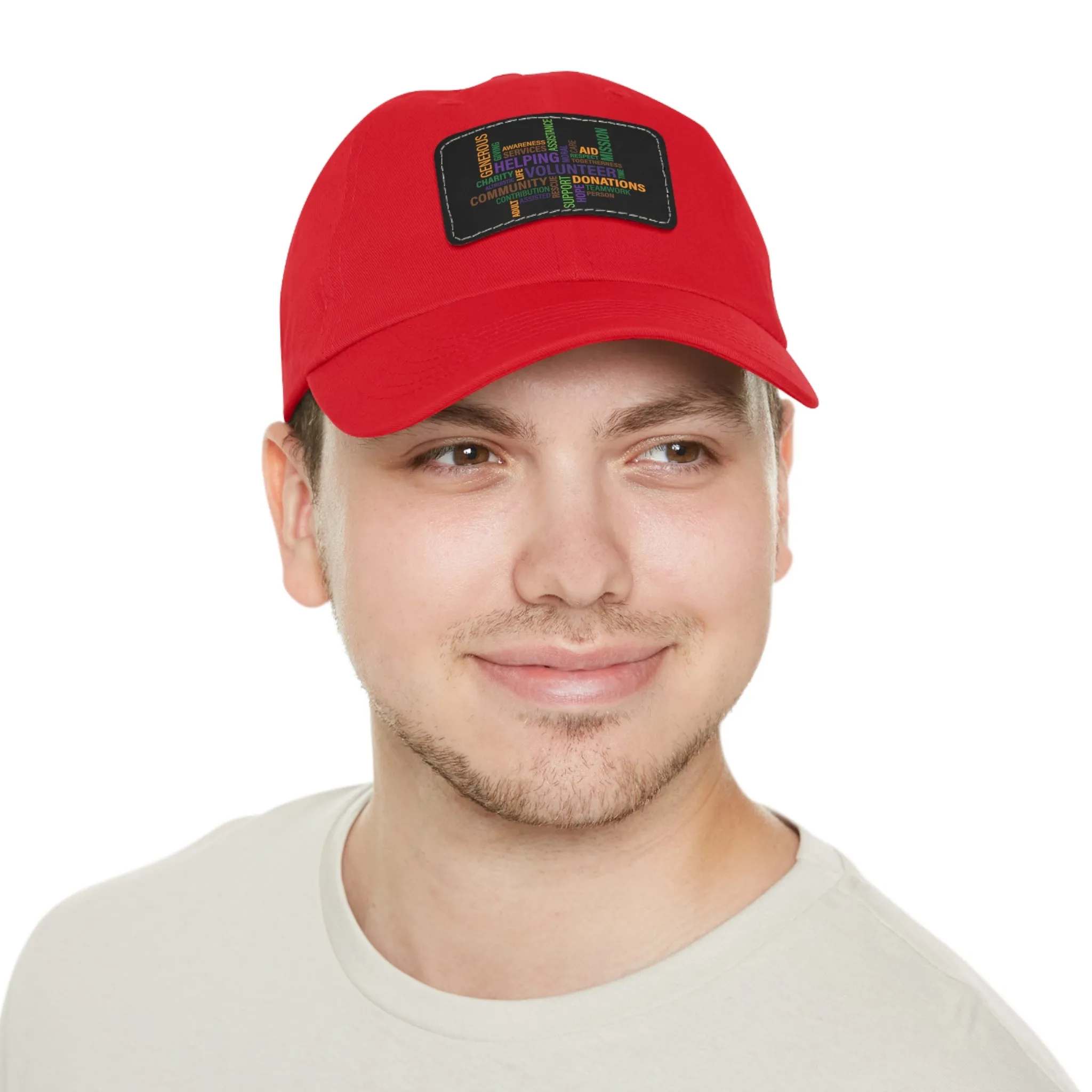 Twill Hat with Leather Patch (Rectangle) - Fundraiser Options