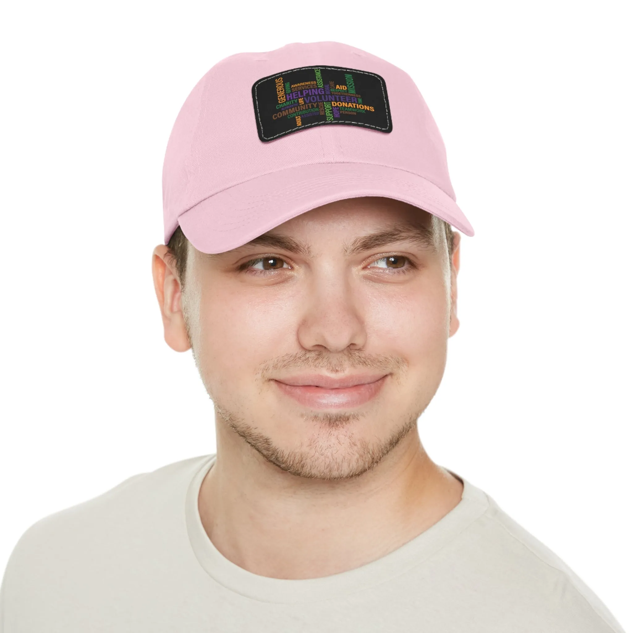 Twill Hat with Leather Patch (Rectangle) - Fundraiser Options