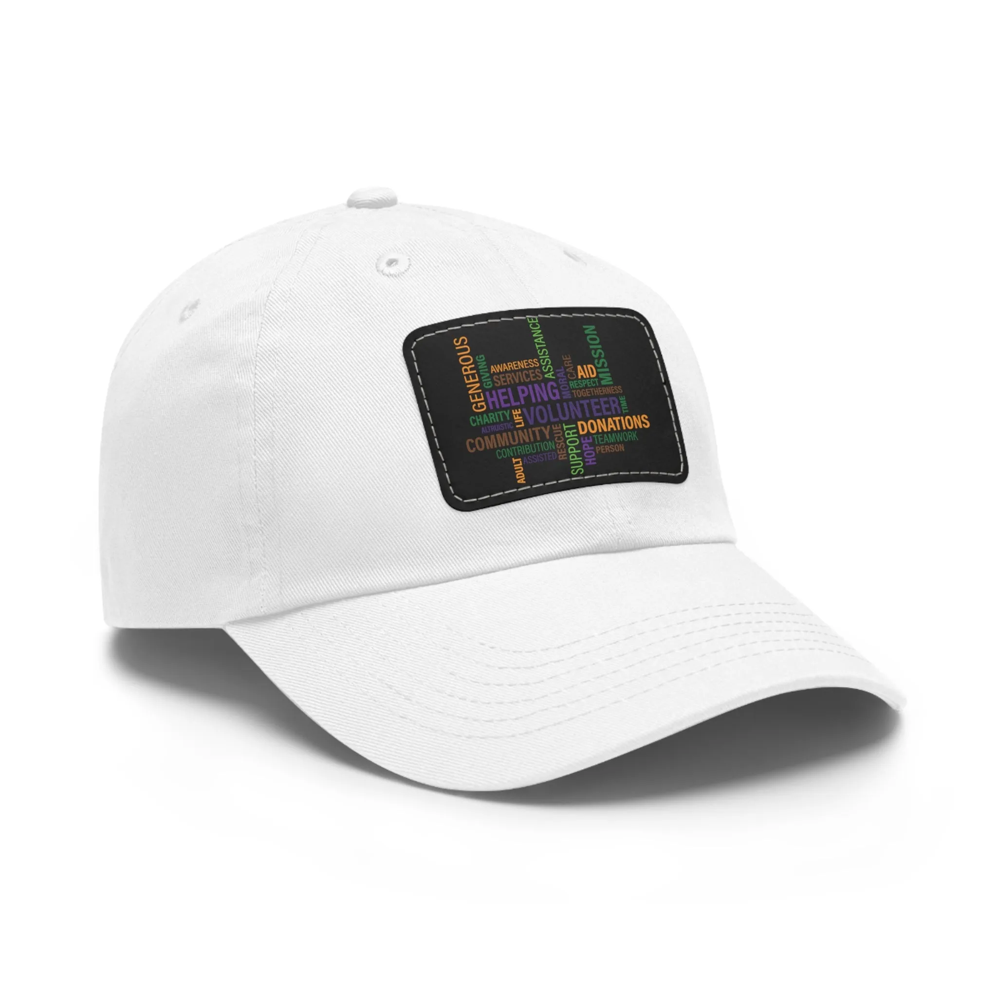 Twill Hat with Leather Patch (Rectangle) - Fundraiser Options