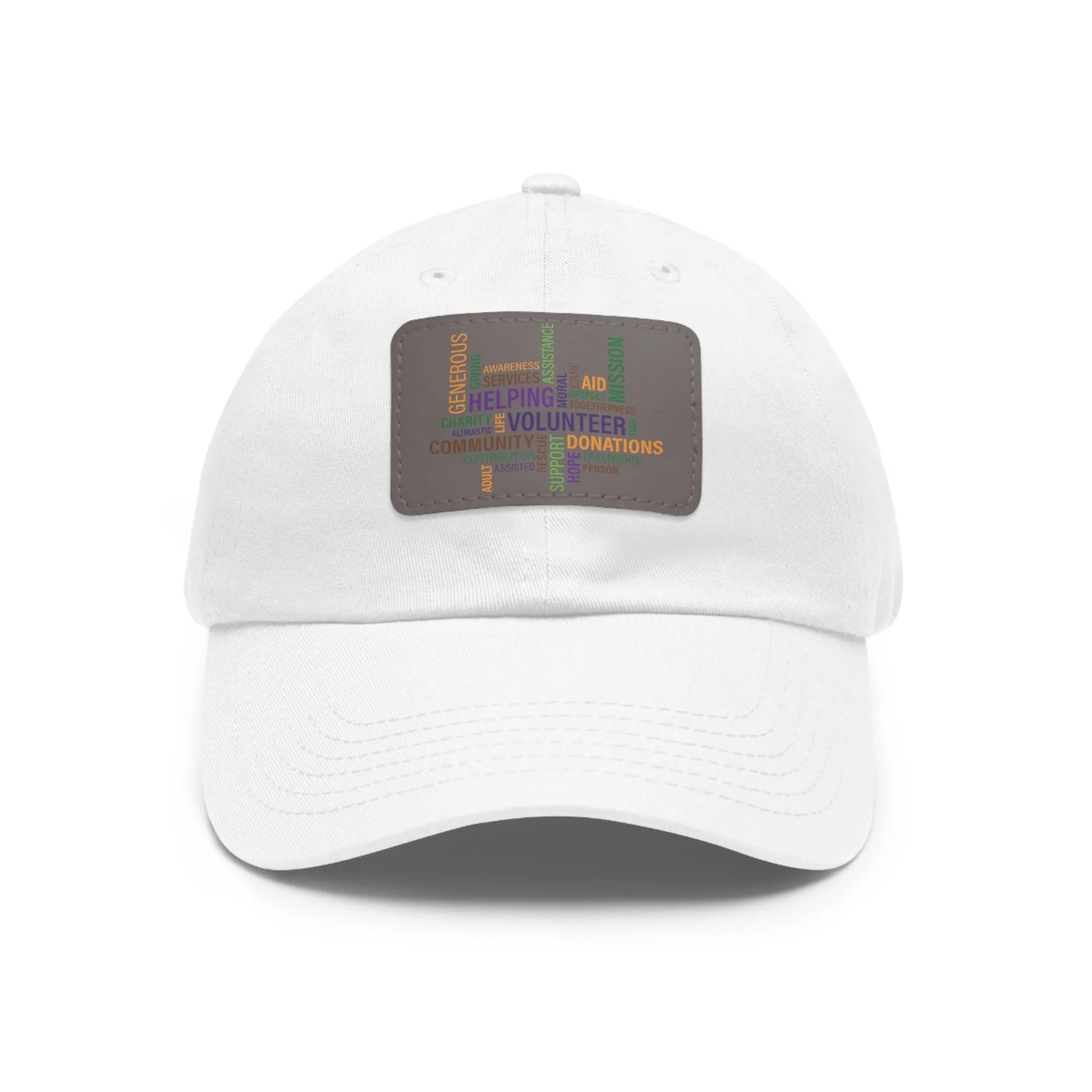 Twill Hat with Leather Patch (Rectangle) - Fundraiser Options