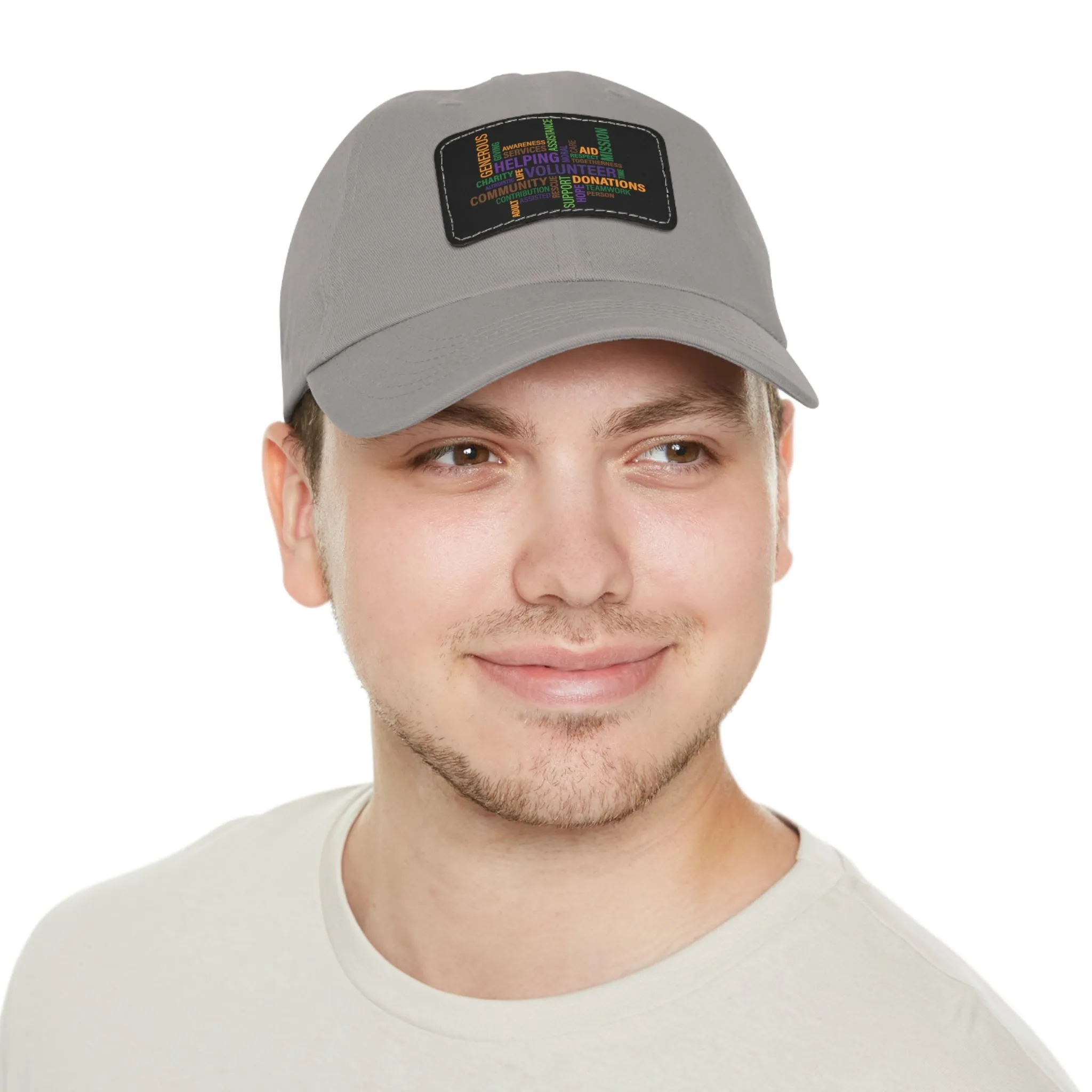 Twill Hat with Leather Patch (Rectangle) - Fundraiser Options