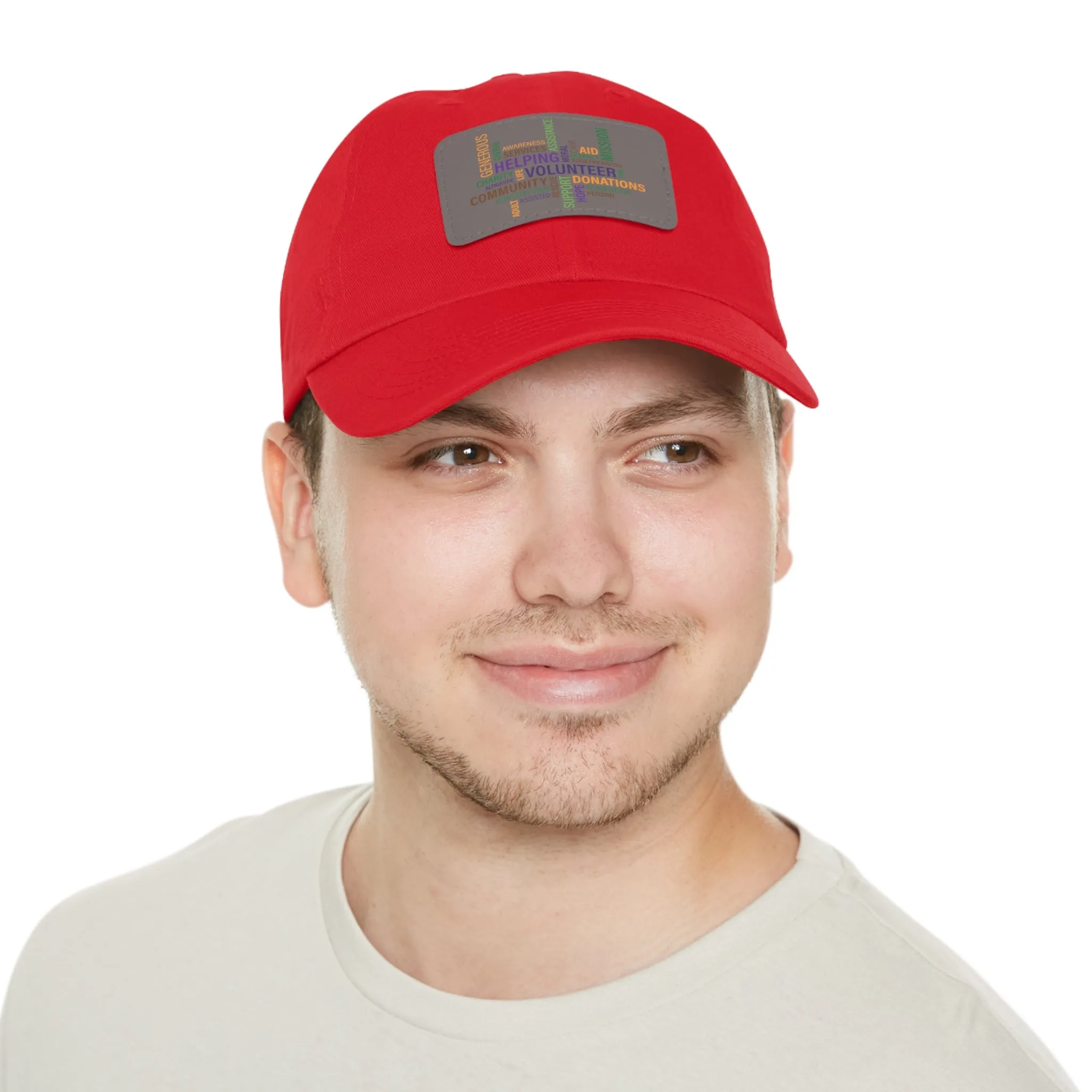 Twill Hat with Leather Patch (Rectangle) - Fundraiser Options