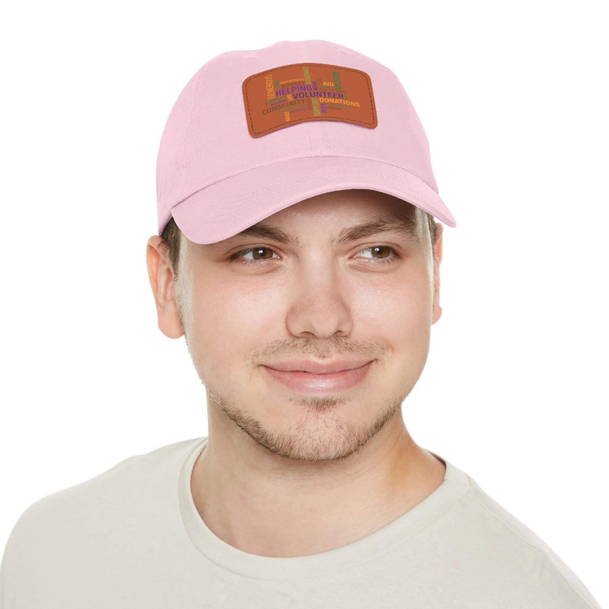 Twill Hat with Leather Patch (Rectangle) - Fundraiser Options