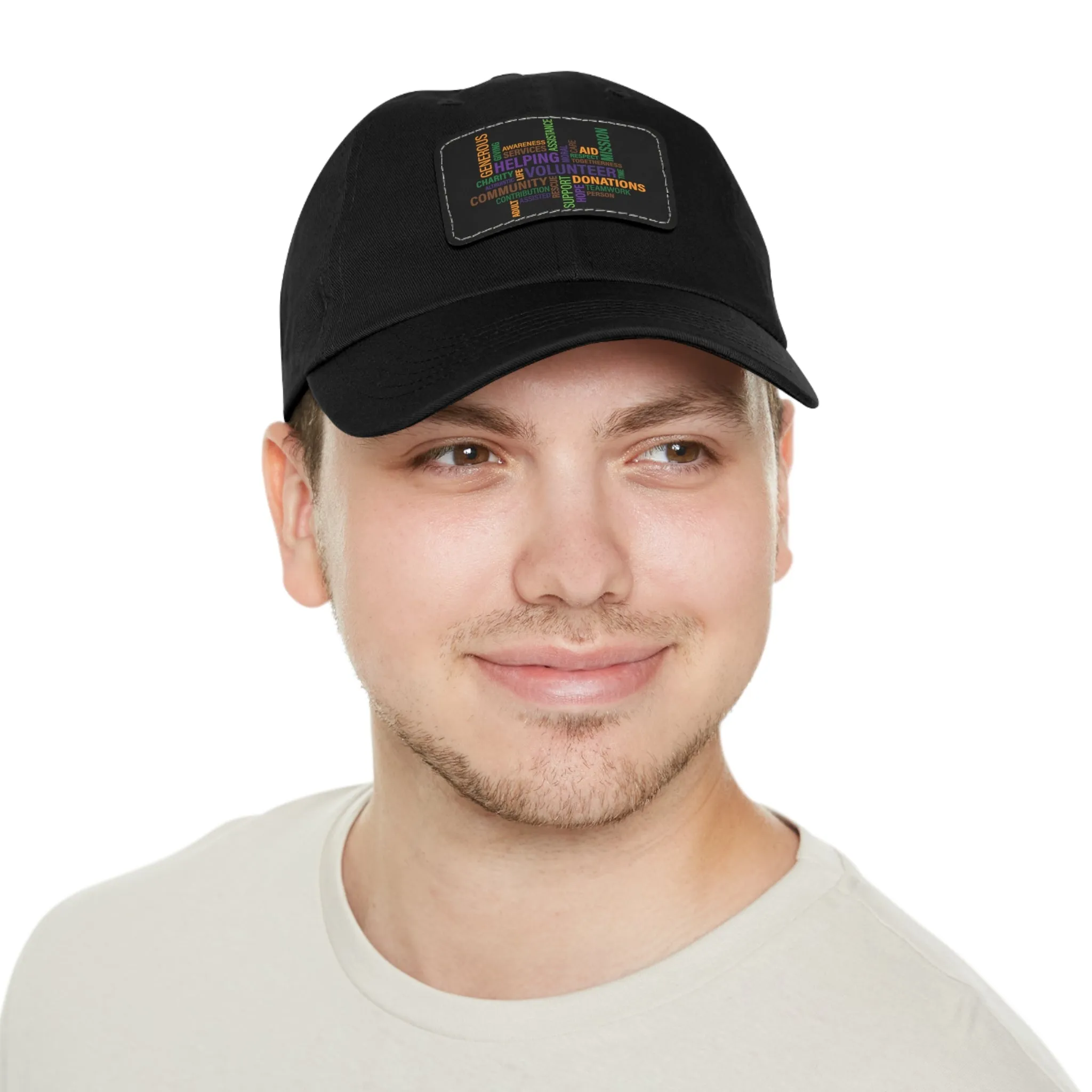 Twill Hat with Leather Patch (Rectangle) - Fundraiser Options