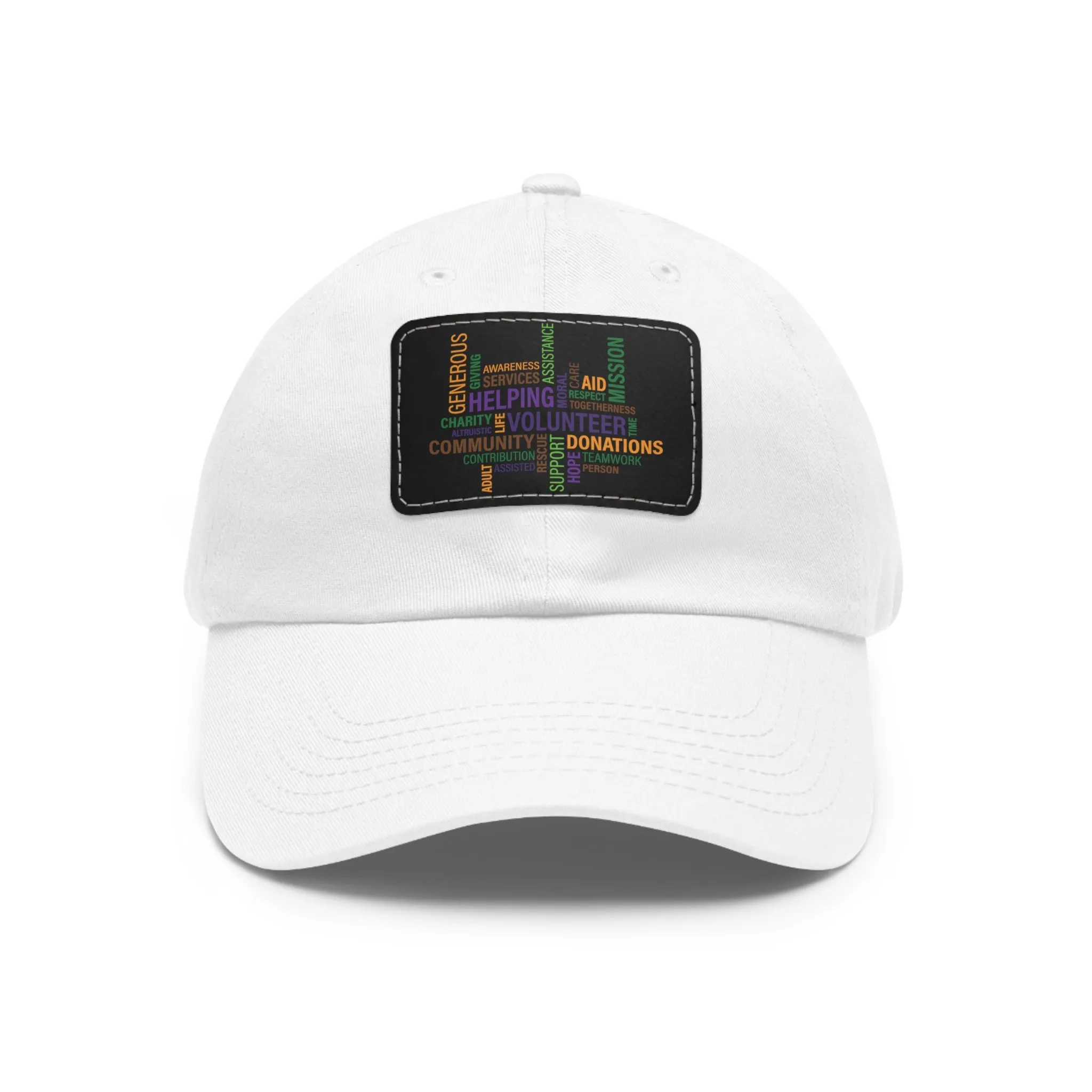 Twill Hat with Leather Patch (Rectangle) - Fundraiser Options