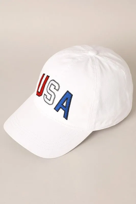 USA Baseball Hat - White