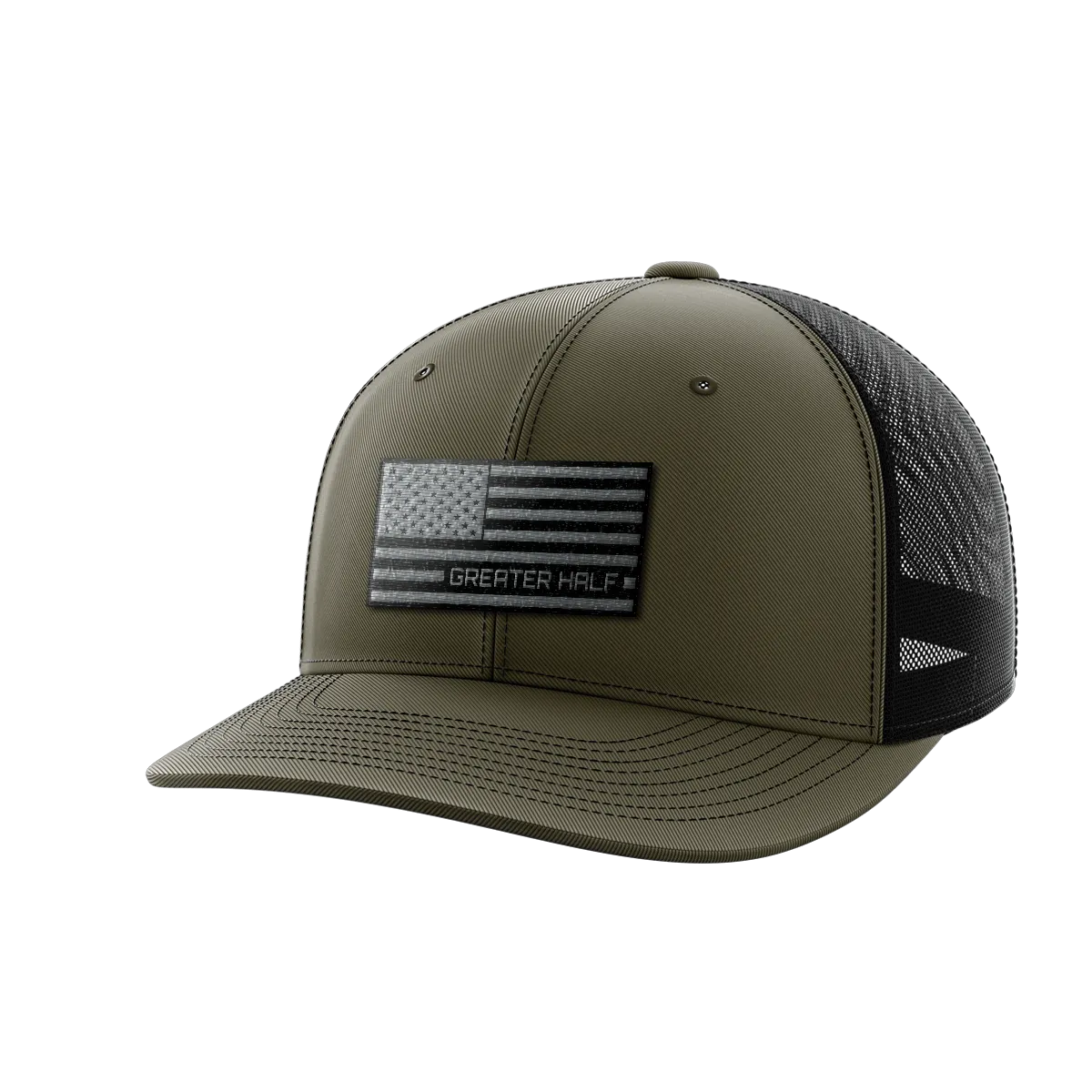 USA Black Flag Woven Patch Hat