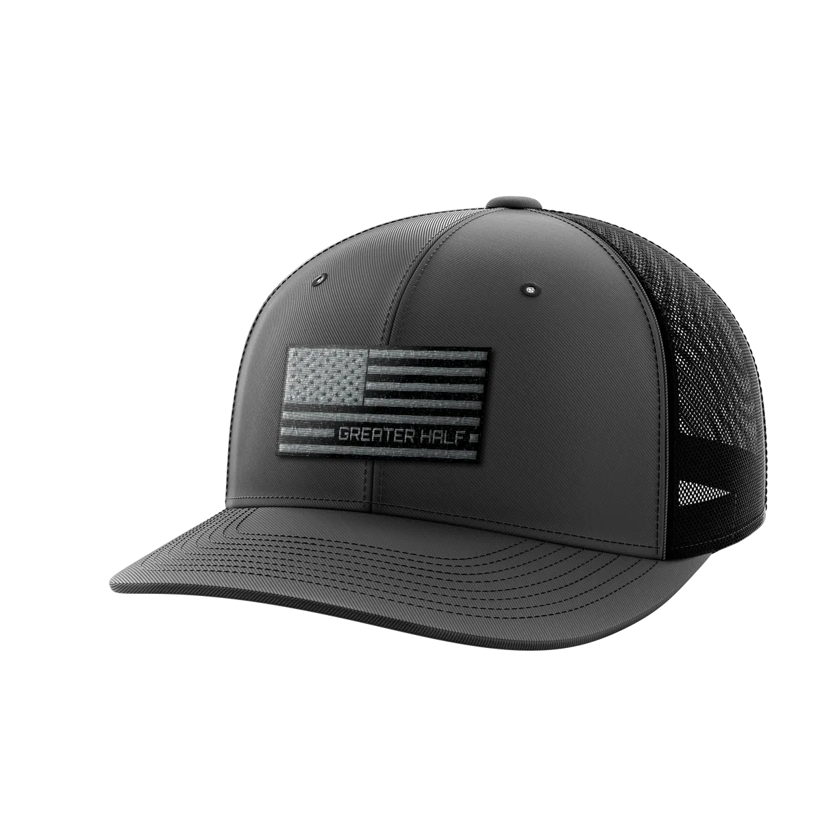 USA Black Flag Woven Patch Hat