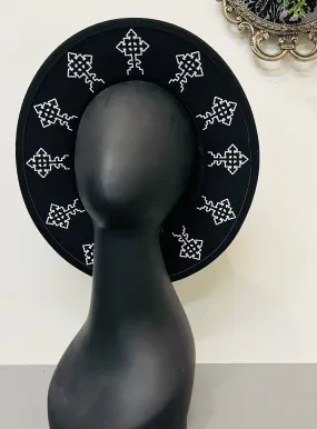 Vegan Felt Hat - Goth Cross Crown