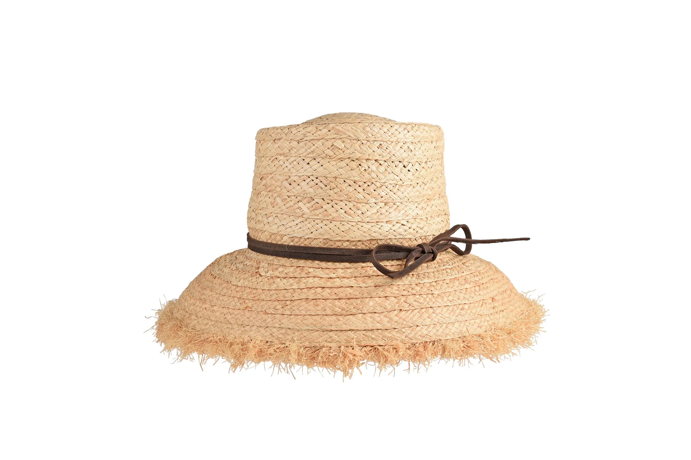 Westmoor, Small Brim - Wide Braid Raffia Straw with Fringe