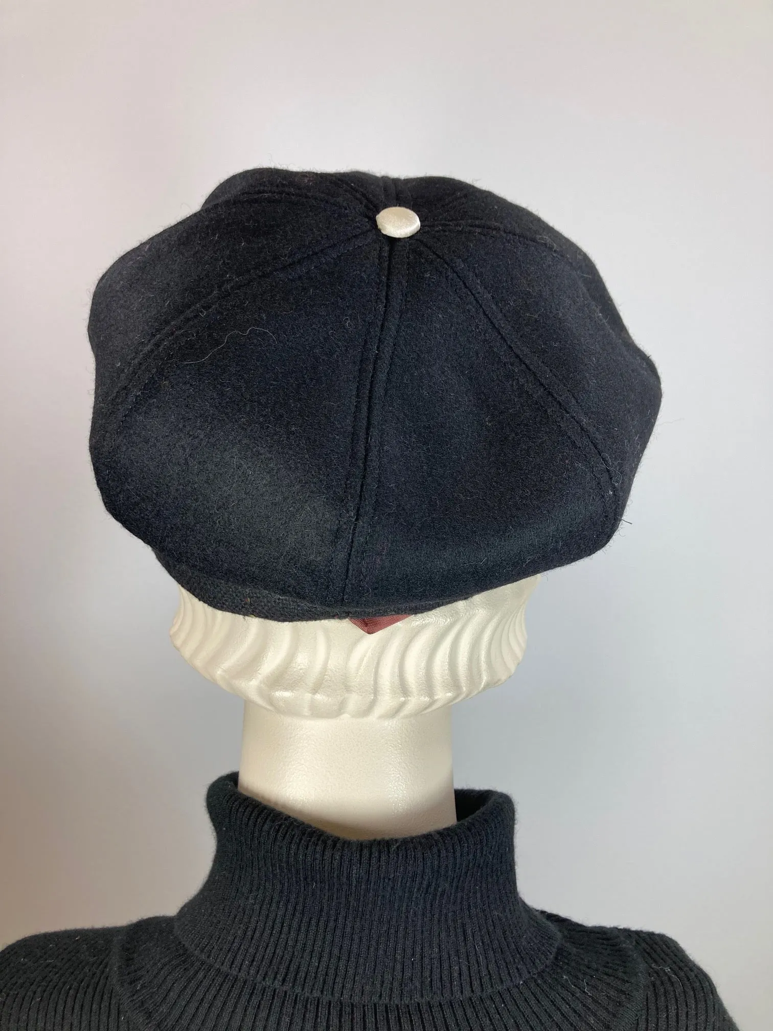 Womens Newsboy black ivory hat. Ladies Newsboy Hat. Winter Visor Cap. Soft Travel Fabric Hat. Sustainable fashion hat. Classy paperboy hat