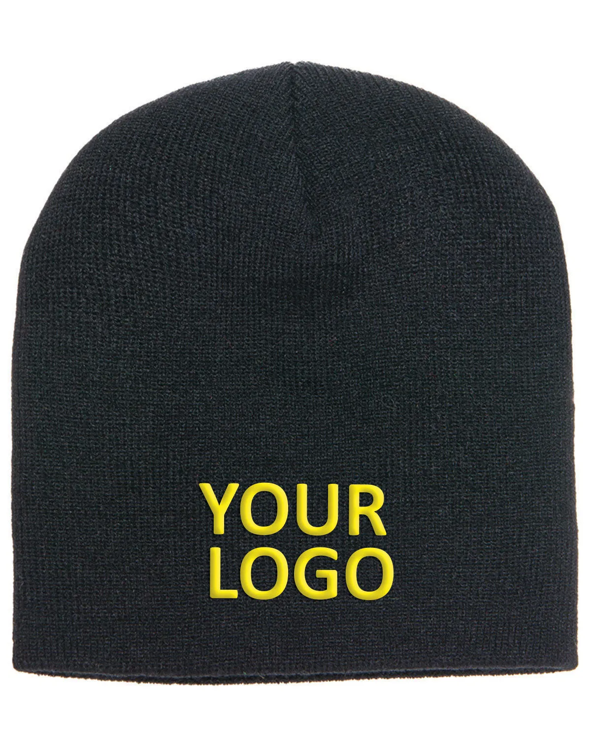Yupoong Customized Knit Beanies, Black