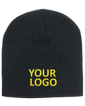 Yupoong Customized Knit Beanies, Black